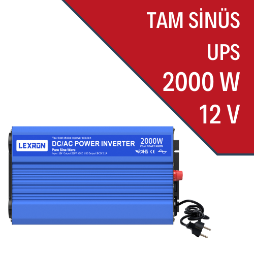 LEXRON 2000W-12V TAM SİNÜS İNVERTER (UPS) LEXRON 2000W-12V TAM SİNÜS İNVERTER (UPS)
