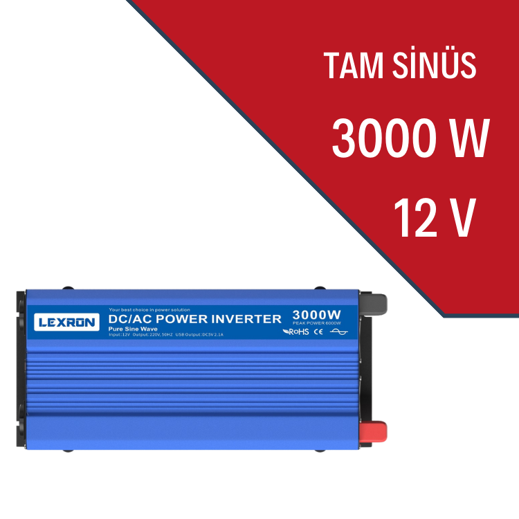 LEXRON 3000W-12V TAM SİNÜS İNVERTER LEXRON 3000W-12V TAM SİNÜS İNVERTER