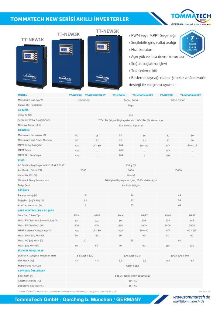 Tommatech New 5K 48V MPPT 5000W Akıllı İnverter Tommatech New 5K 48V MPPT 5000W Akıllı İnverter